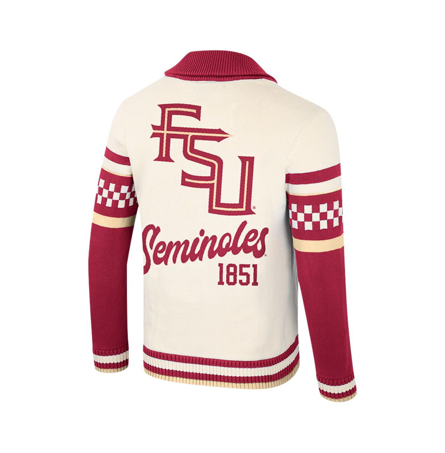 Мужской свитер Colosseum and Cream Florida State Seminoles Wild Collective Button-Up Jacquard — фото 2