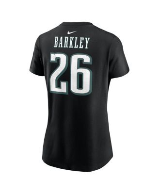 Women's Saquon Barkley Black Philadelphia Eagles Super Bowl LIX Name Number T-Shirt