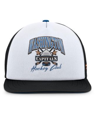 Men's White/Black Washington Capitals Decades Collection Foam Front Snapback Hat