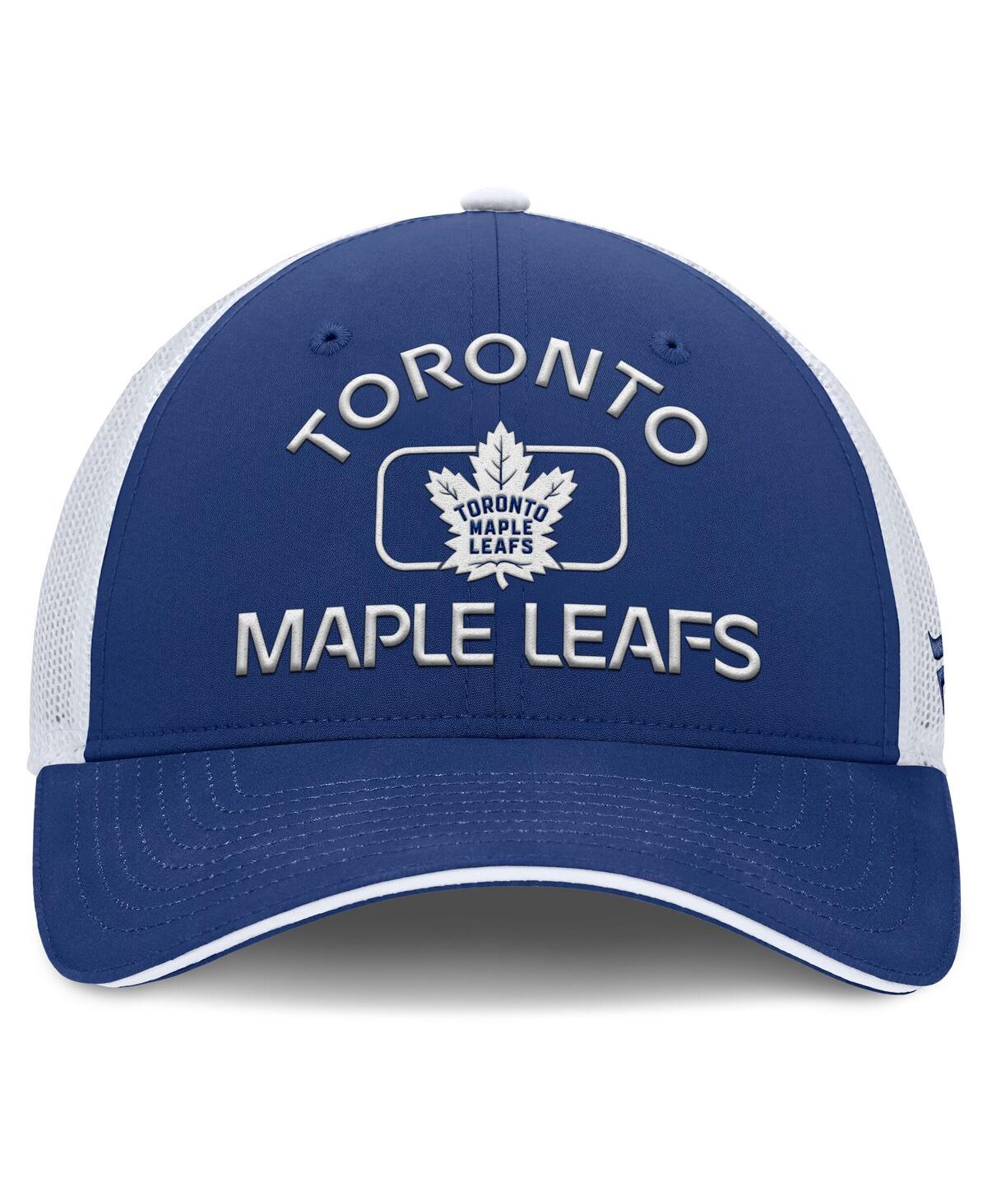 Fanatics Men's Blue/white Toronto Maple Leafs Authentic Pro Rink Trucker Hat In Blue,white