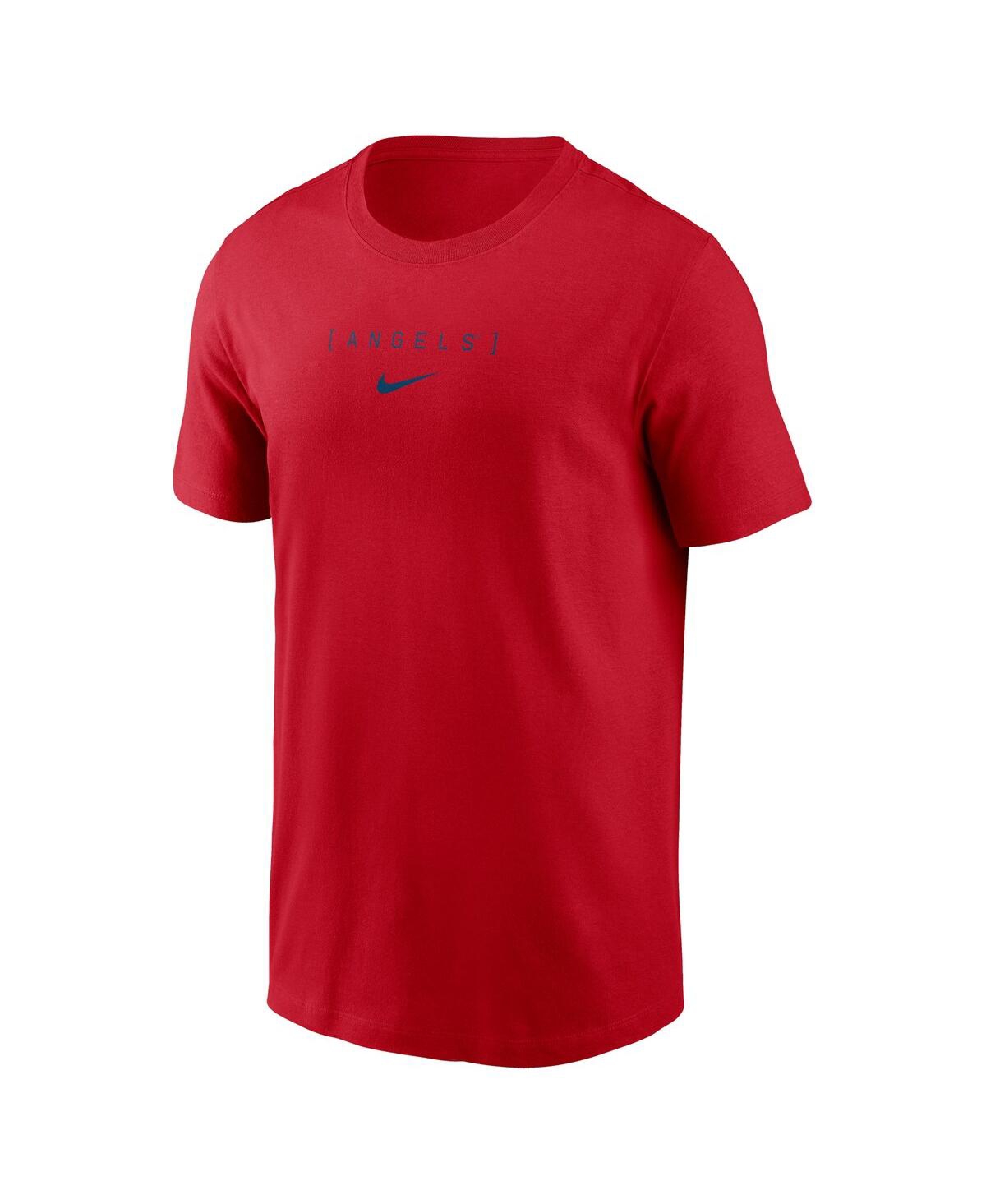 Nike Men's Red Los Angeles Angels Large Logo Back Stack T-shirt In Red