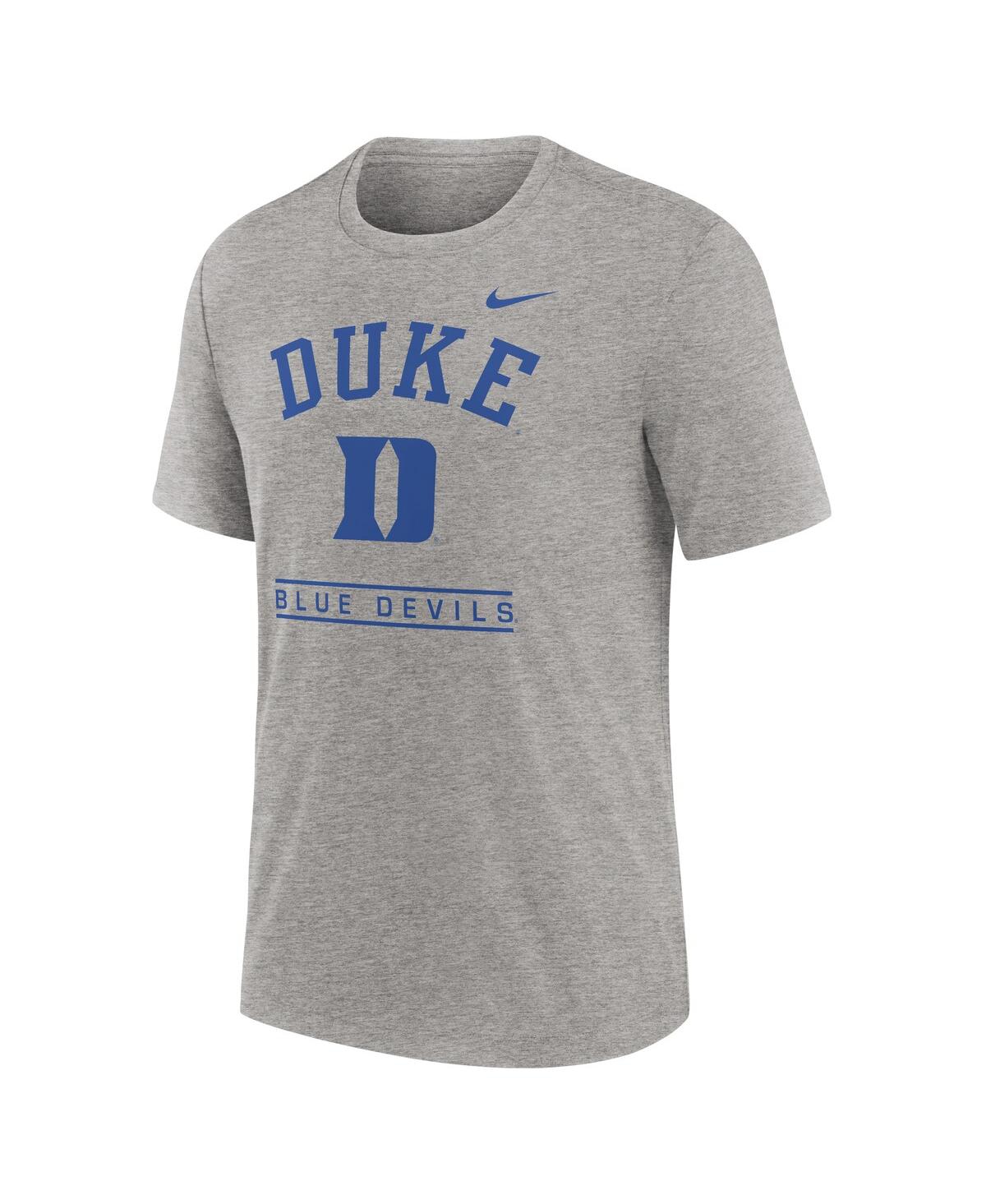 Nike Men's Heather Gray Duke Blue Devils Arch Over Logo Tri-blend T-shirt In Gray
