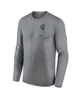 Men's Heather Gray Michigan State Spartans Primary Stack Legend Long Sleeve T-Shirt