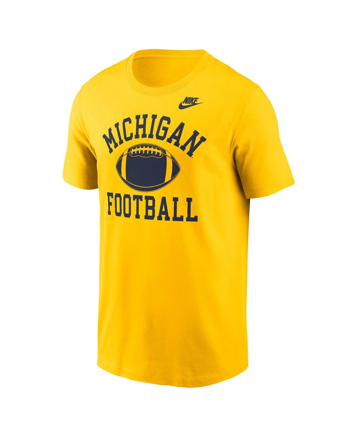 Nike Men's Maize Michigan Wolverines Legacy Football Icon T-shirt In Yellow