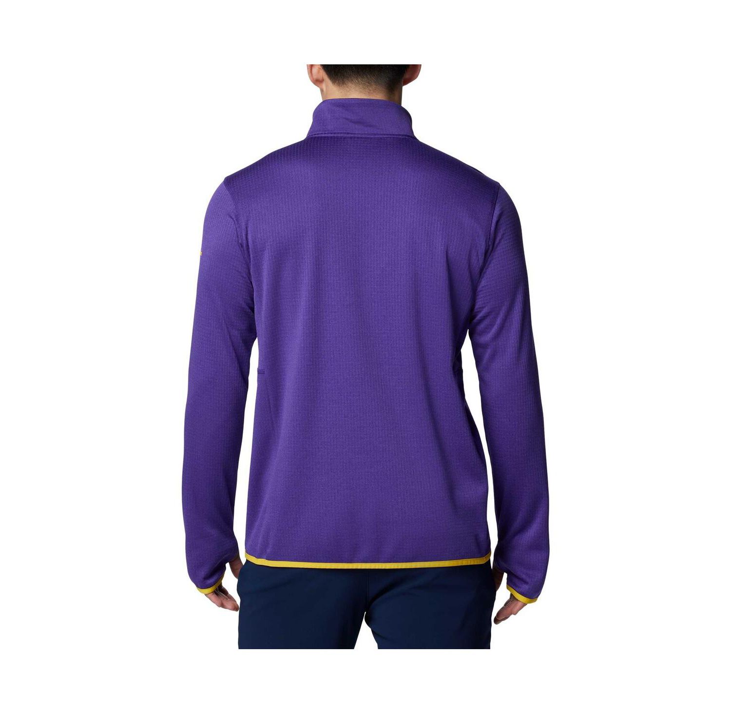 Men's Purple LSU Tigers Park View Grid Fleece Omni-Wick Half-Zip Jacket