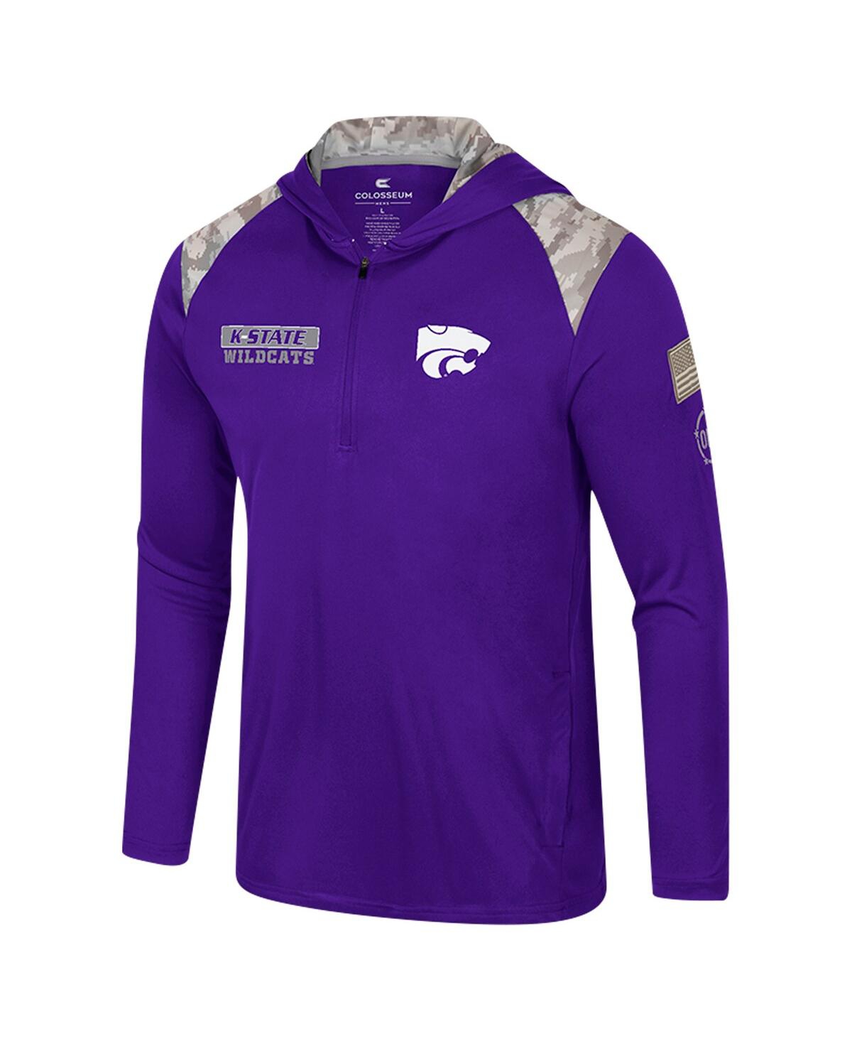 Colosseum Men's Purple Kansas State Wildcats Oht Military Appreciation Quarter-zip Hoodie Jacket In Purple