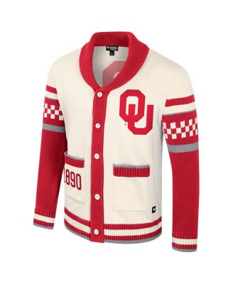 Men's and Women's Cream Oklahoma Sooners Wild Collective Button-Up Jacquard Sweater