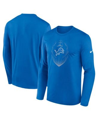 Nike - Men's Blue Detroit Lions Icon Legend Performance Long Sleeve T-Shirt