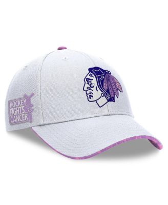 Fanatics - Men's White Chicago Blackhawks Authentic Pro Hockey Fights Cancer Adjustable Hat