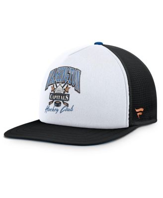 Fanatics - Men's White/Black Washington Capitals Decades Collection Foam Front Snapback Hat