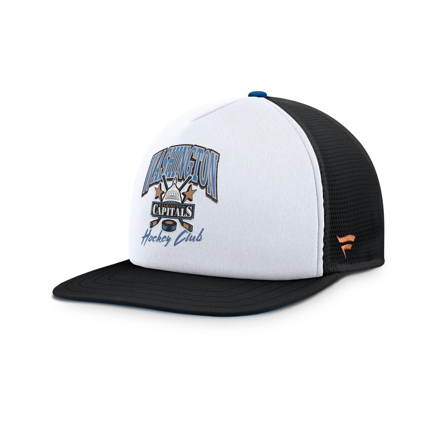 Men's White/Black Washington Capitals Decades Collection Foam Front Snapback Hat
