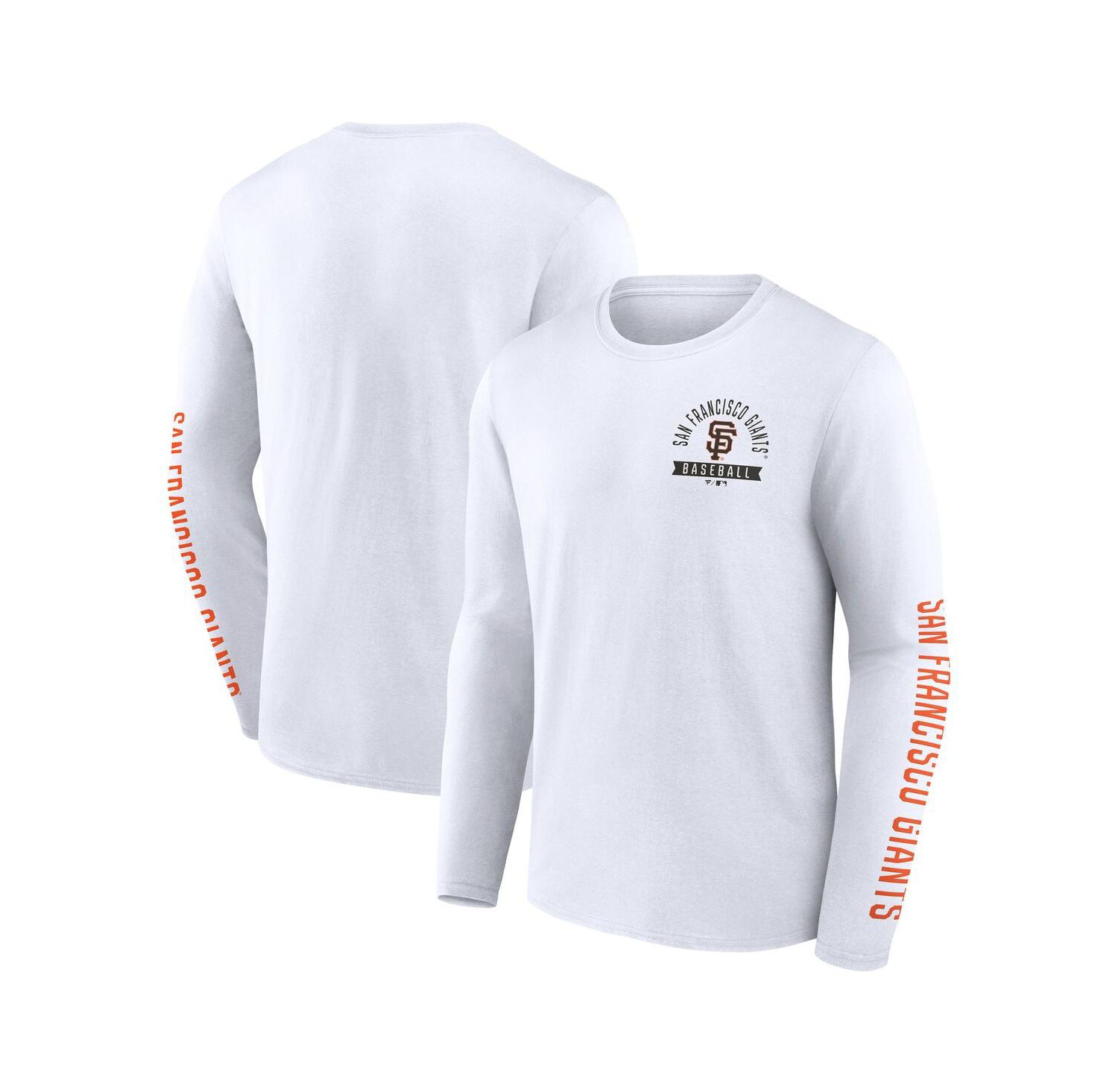Men's White San Francisco Giants Press Box Long Sleeve T-Shirt