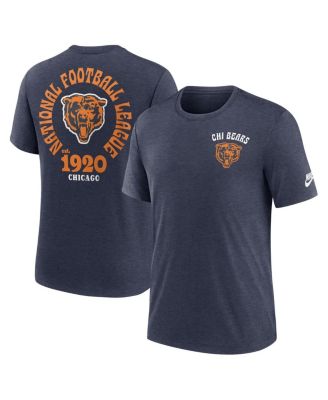 Nike - Men's Navy Chicago Bears Rewind 2-Hit Tri-Blend T-Shirt