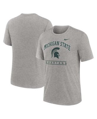 Nike - Men's Heather Gray Michigan State Spartans Arch Over Logo Tri-Blend T-Shirt