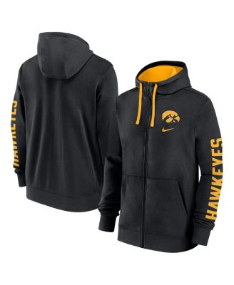 Nike - Men's Black Iowa Hawkeyes Primetime Primary Mascot Full-Zip Hoodie