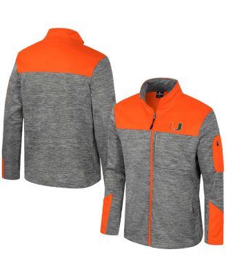Colosseum - Men's Gray/Orange Miami Hurricanes Guard Full-Zip Jacket