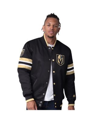 Starter - Men's  Black Vegas Golden Knights Scout I Full-Snap Varsity Jacket