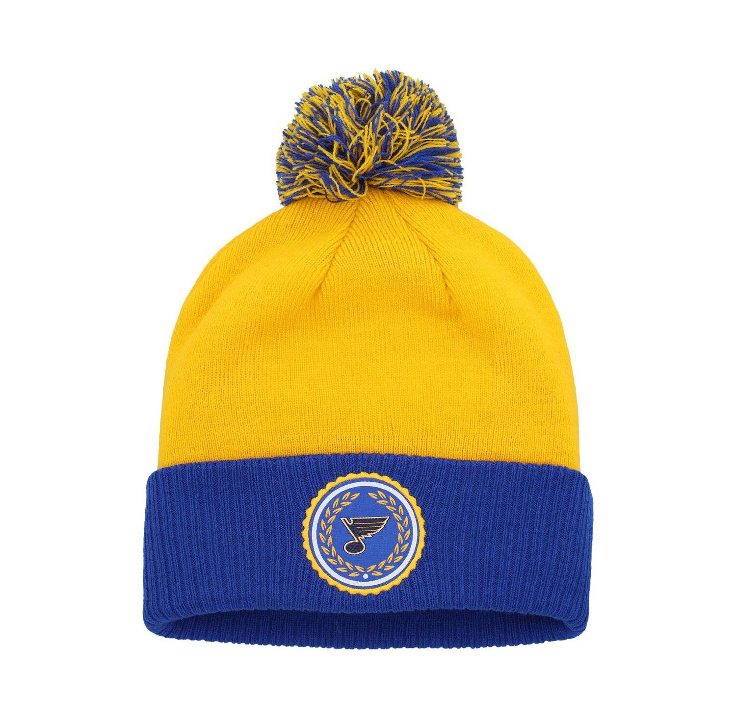 Women's Gold St. Louis Blues Laurel Cuffed with Pom Knit Hat