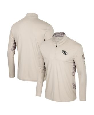 Colosseum - Men's  Natural UCF Knights OHT Military Appreciation Quarter-Zip Jacket