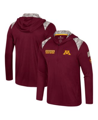 Colosseum - Men's  Maroon Minnesota Golden Gophers OHT Military Appreciation Quarter-Zip Hoodie Jacket
