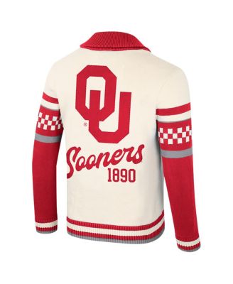 Men's and Women's Cream Oklahoma Sooners Wild Collective Button-Up Jacquard Sweater
