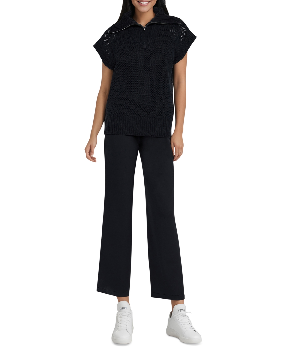 Three Dots Women's Kim Dolman-sleeve Sweater In Black Beauty