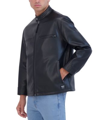 Men's Faux Leather Racer Jacket