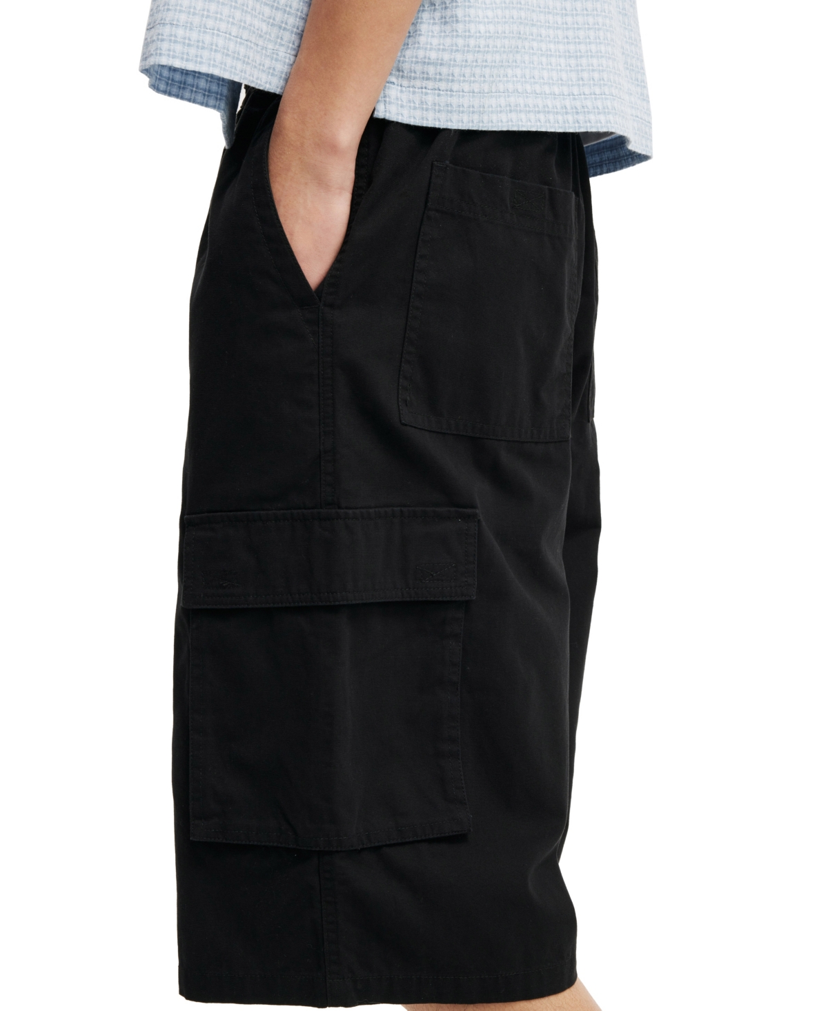 Shop Cotton On Men's Super Baggy Cargo Shorts In Washed Black