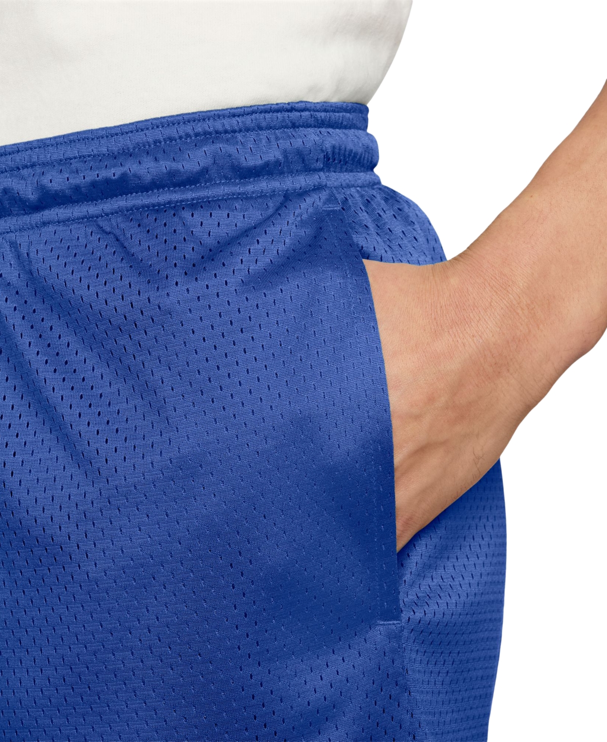 Nike Men's Dri-fit 5" Mesh Basketball Shorts In Game Royal,white