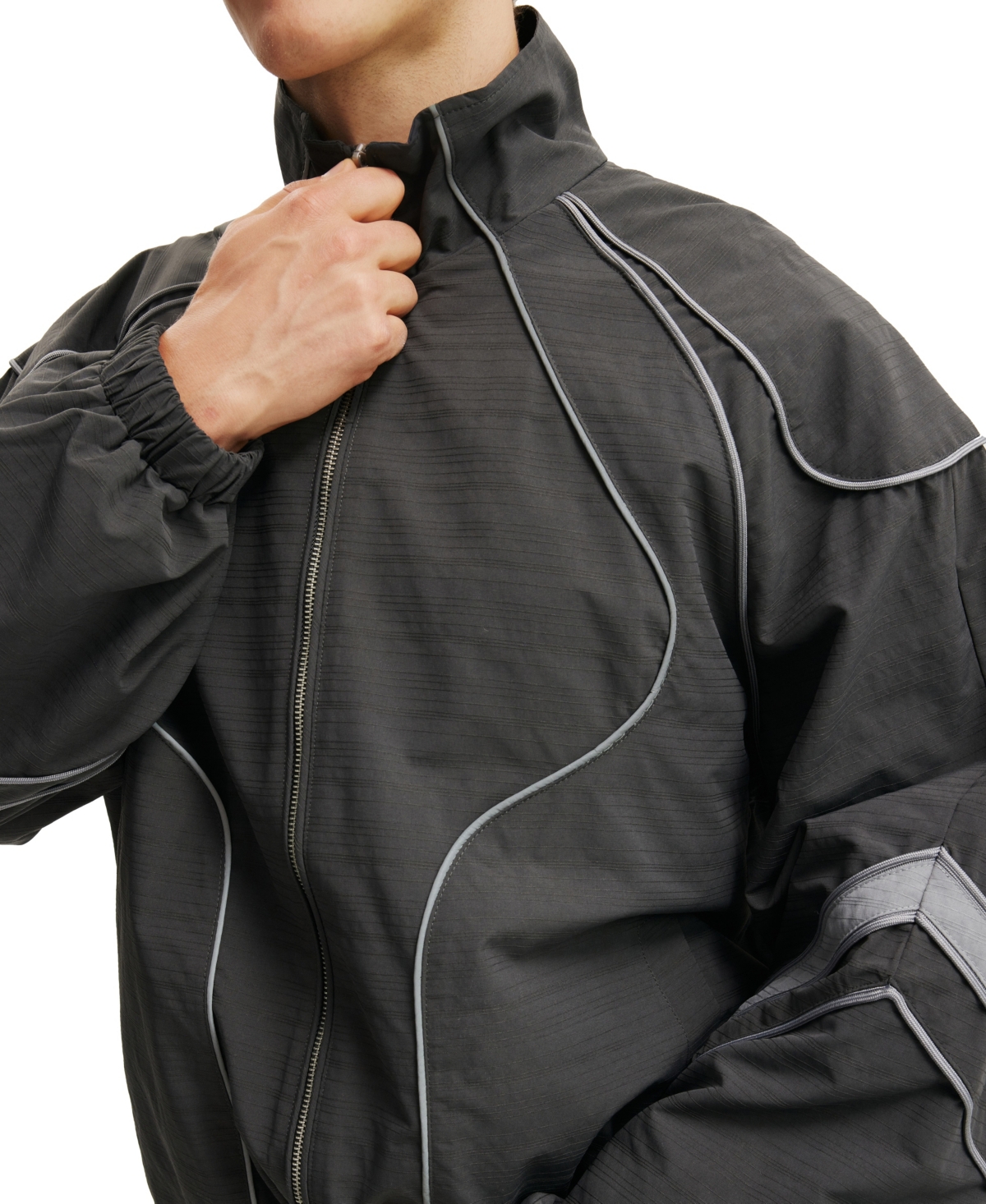 COTTON ON MEN'S PANELED RACER JACKET 