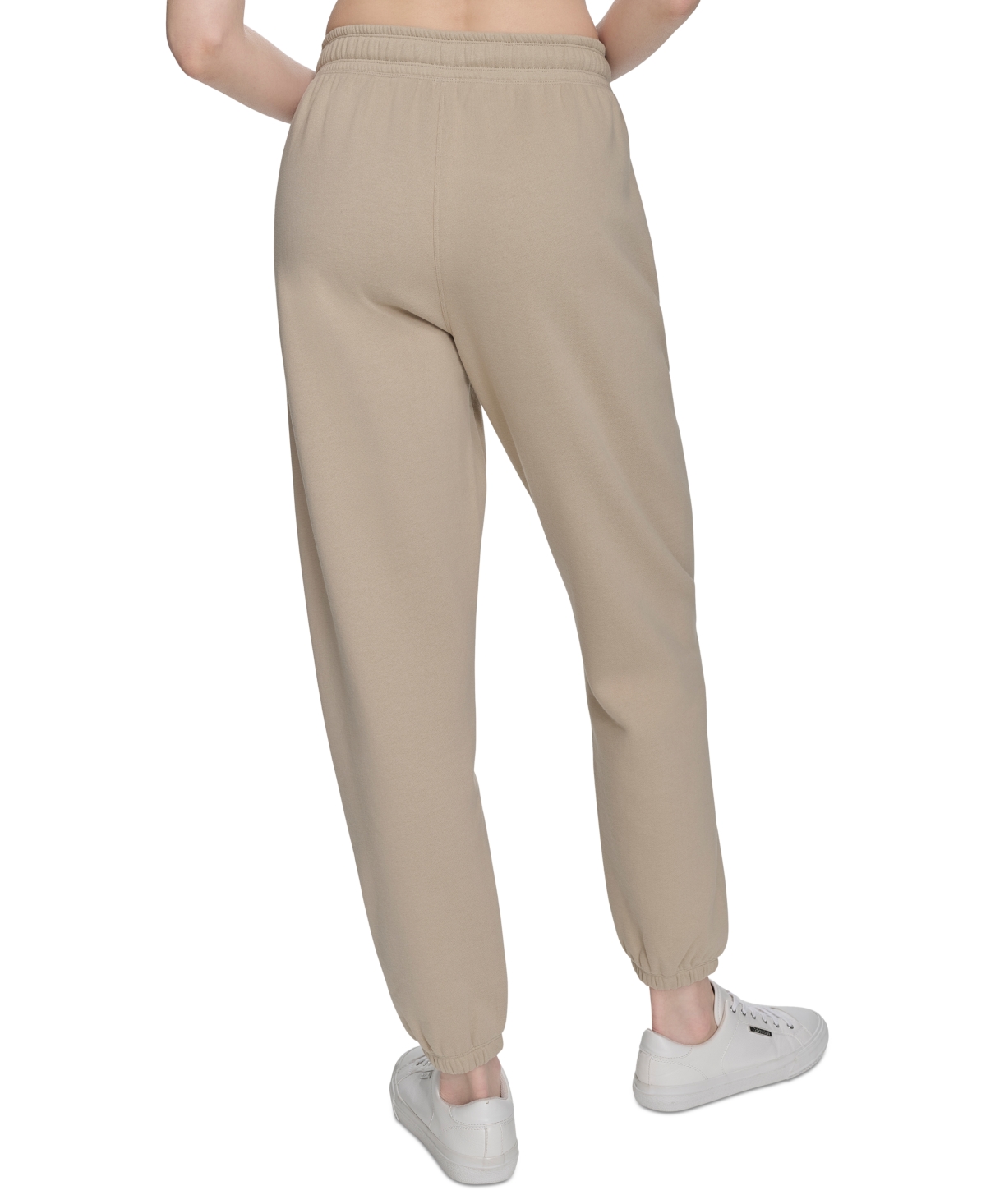 Calvin Klein Women's Fleece High-waist Relaxed Jogger Sweatpants In White Pepper
