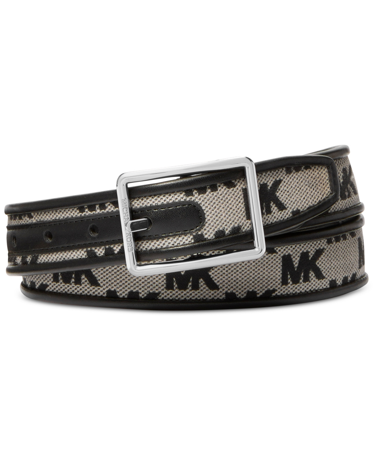 Michael Kors Men's Leather Reversible Mk Logo Swivel Belt