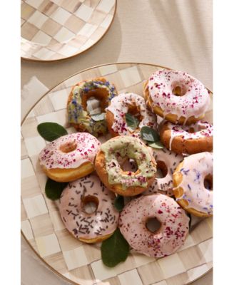 Mocha Check Dinner Plate