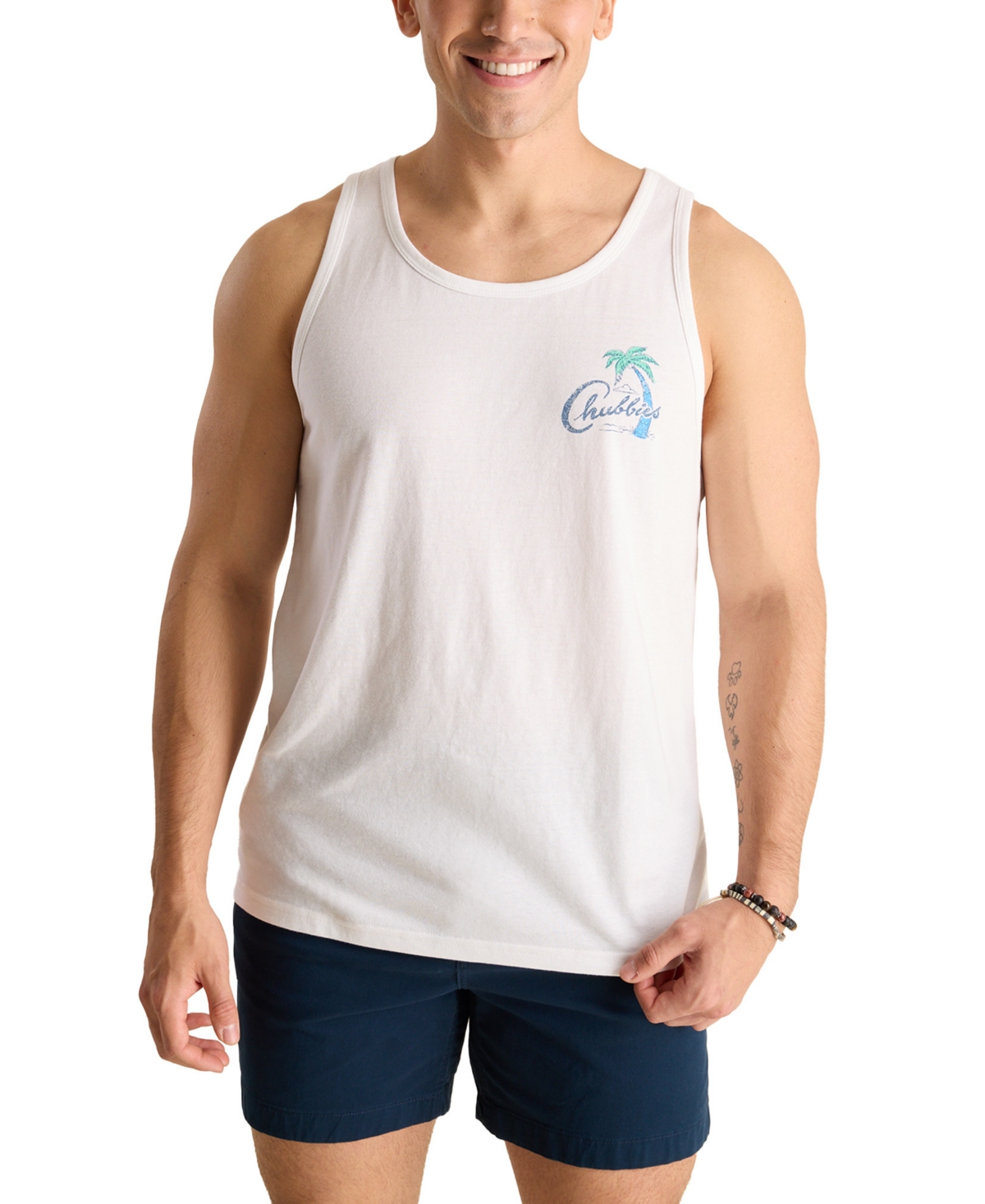 Men's Tiger Tailgate Print Sleeveless T-Shirt - White