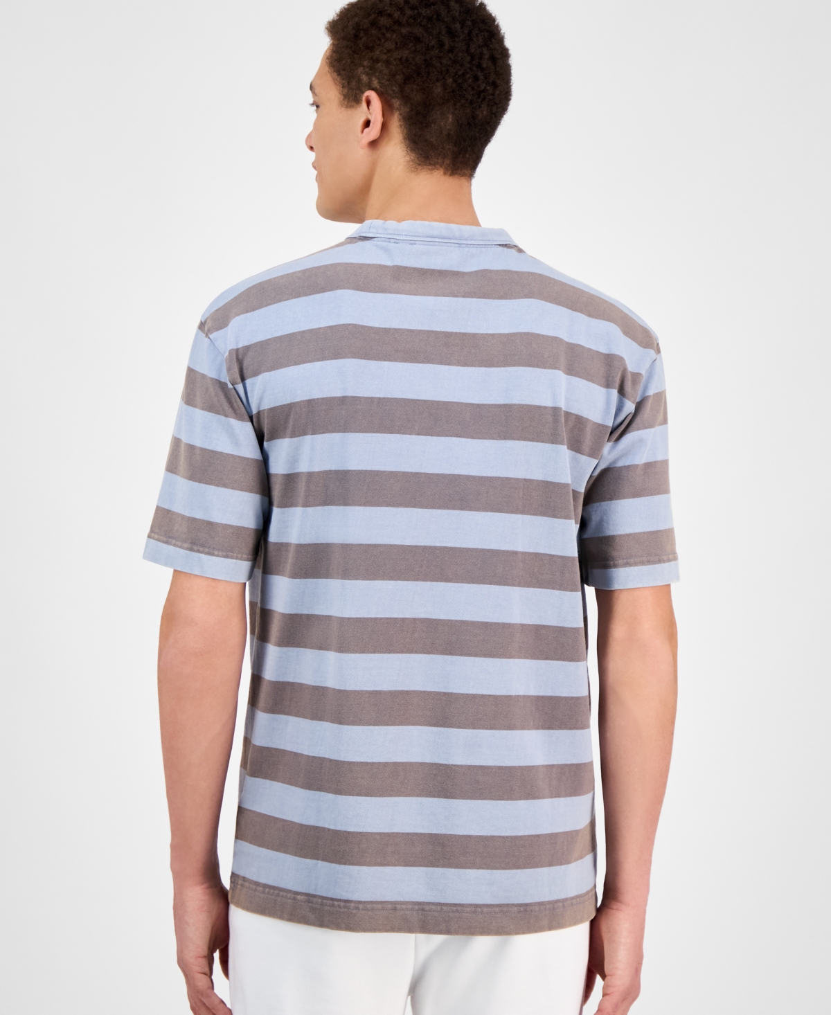 Shop Hugo Boss Hugo By  Men's Dockoe Relaxed-fit Stripe T-shirt In Blue