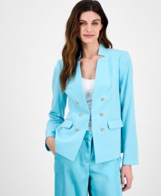 Tahari ASL - Women's Notch-Neck Faux Double-Breasted Blazer