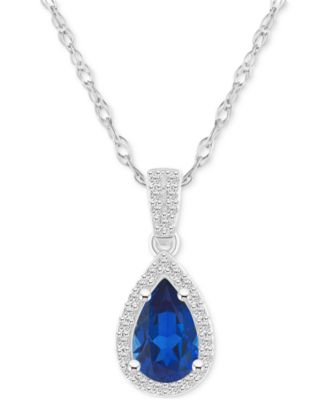 Macy's - Sapphire Bezel Fish Hook Drop Earrings (3/4 ct. t.w.) in 10k Gold
