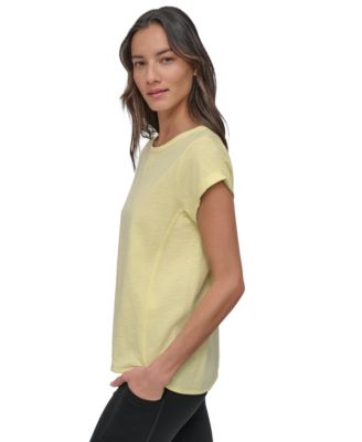 Women's V-Inset Roll-Sleeve T-Shirt