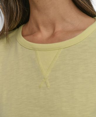 Women's V-Inset Roll-Sleeve T-Shirt