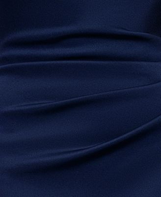 Petite Ruffled Halter Gown