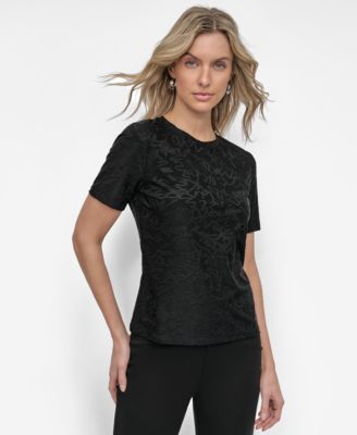 DKNY - Women's Grafitti Jacquard Short-Sleeve Top