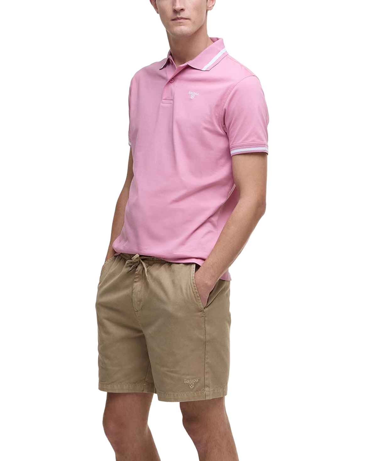 Barbour Ferrybridge Lightweight Tailored Fit Polo Shirt In True Pink