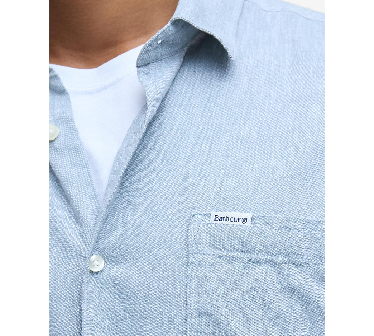 Barbour Nelson Linen & Cotton Button-up Shirt In Lead