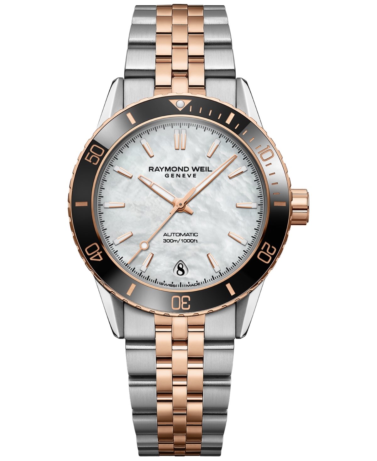 Women's Freelancer Diver Rose Gold Pvd Two-Tone Bracelet Watch 36mm - Mother Of Pearl, Rose Gold
