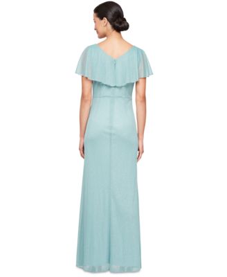 Petite Ruffled Flutter-Sleeve Gown