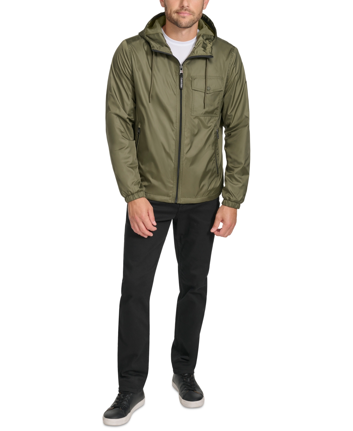 CALVIN KLEIN MEN'S POLAR FLEECE LINED WINDBREAKER 