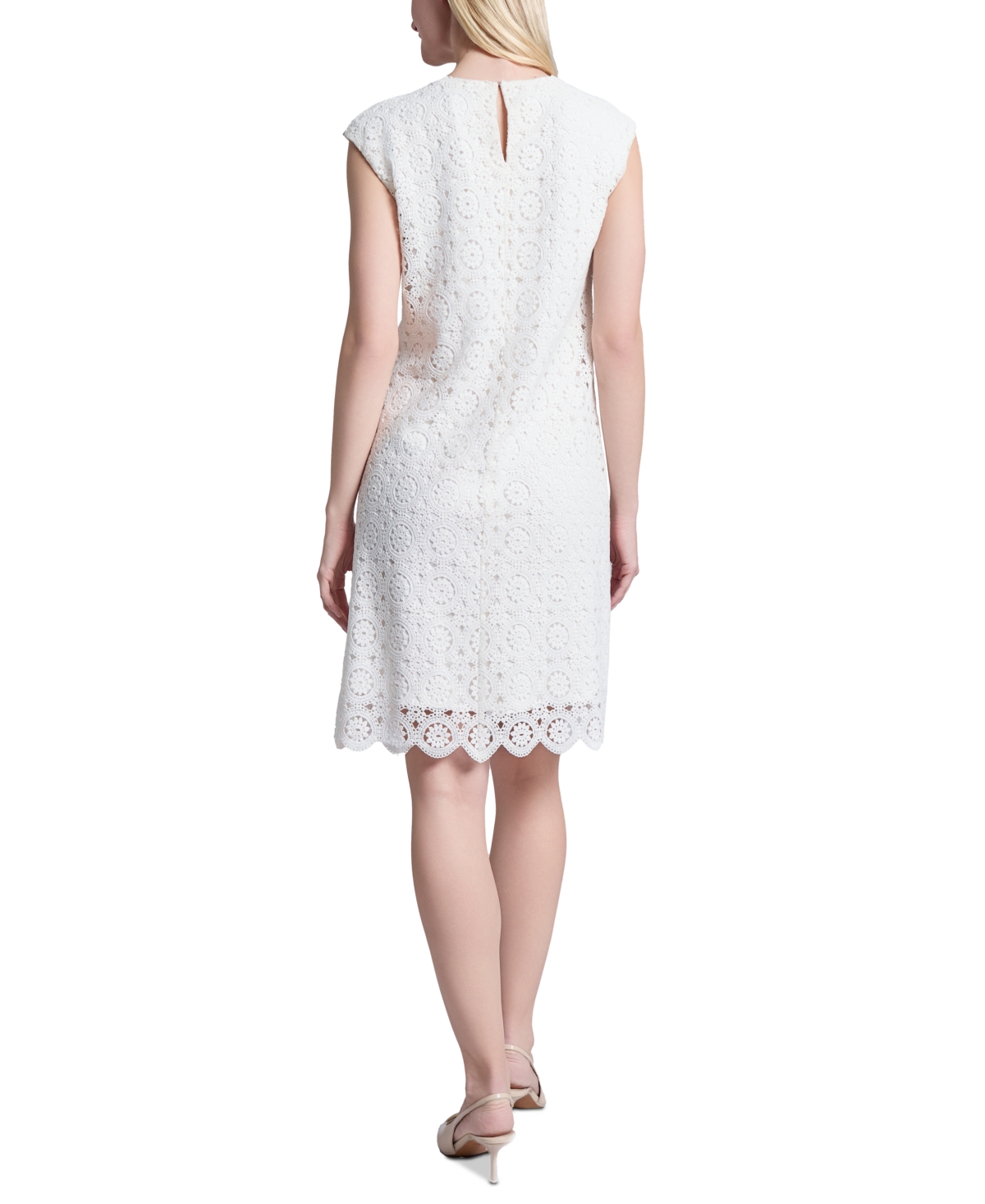 Jones New York Women's Medallion Lace Swing Knee Length Dress