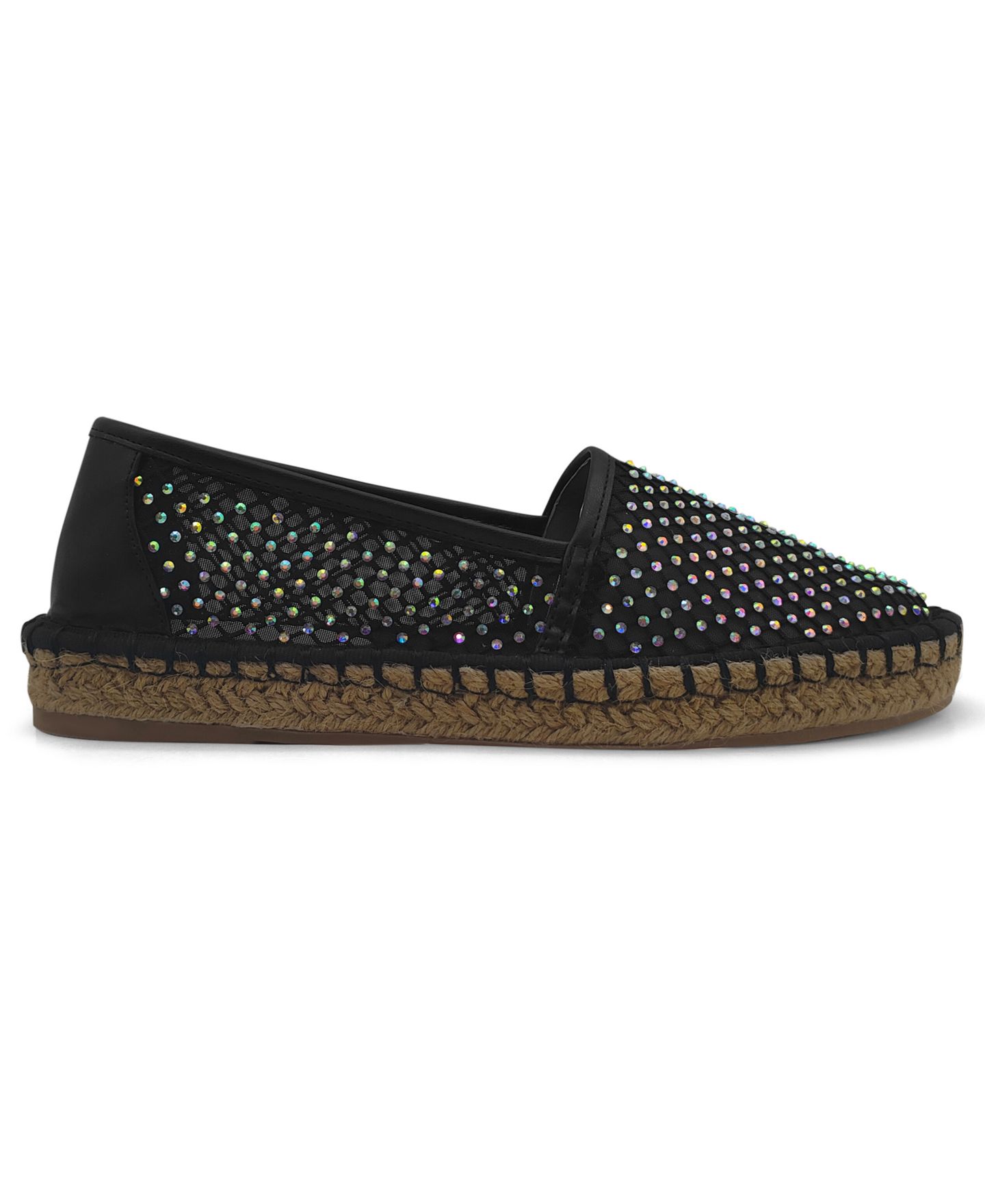 Женские балетки Kenneth Cole Reaction Bonne Round Toe Espadrille Flats, цвет: Чёрный сетчатый — фото 2