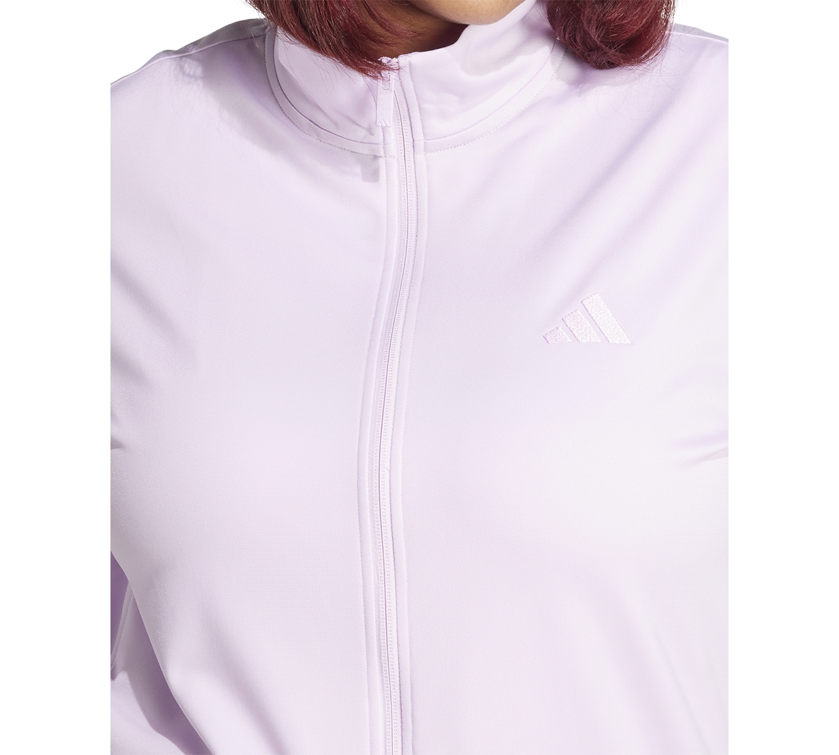 Shop Adidas Originals Plus Size Three-stripe Tricot Zip Track Jacket In Icelav,bli