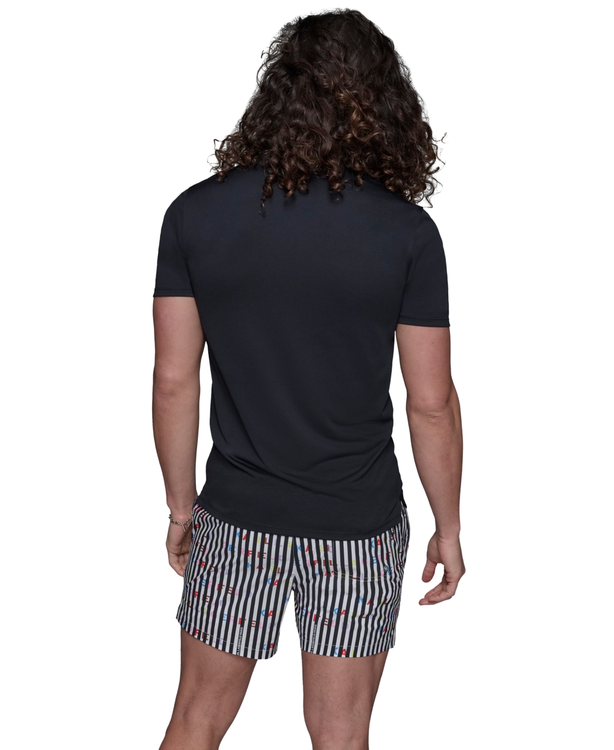 Karl Lagerfeld Men's Regular-fit Logo Graphic Rash Guard In Black